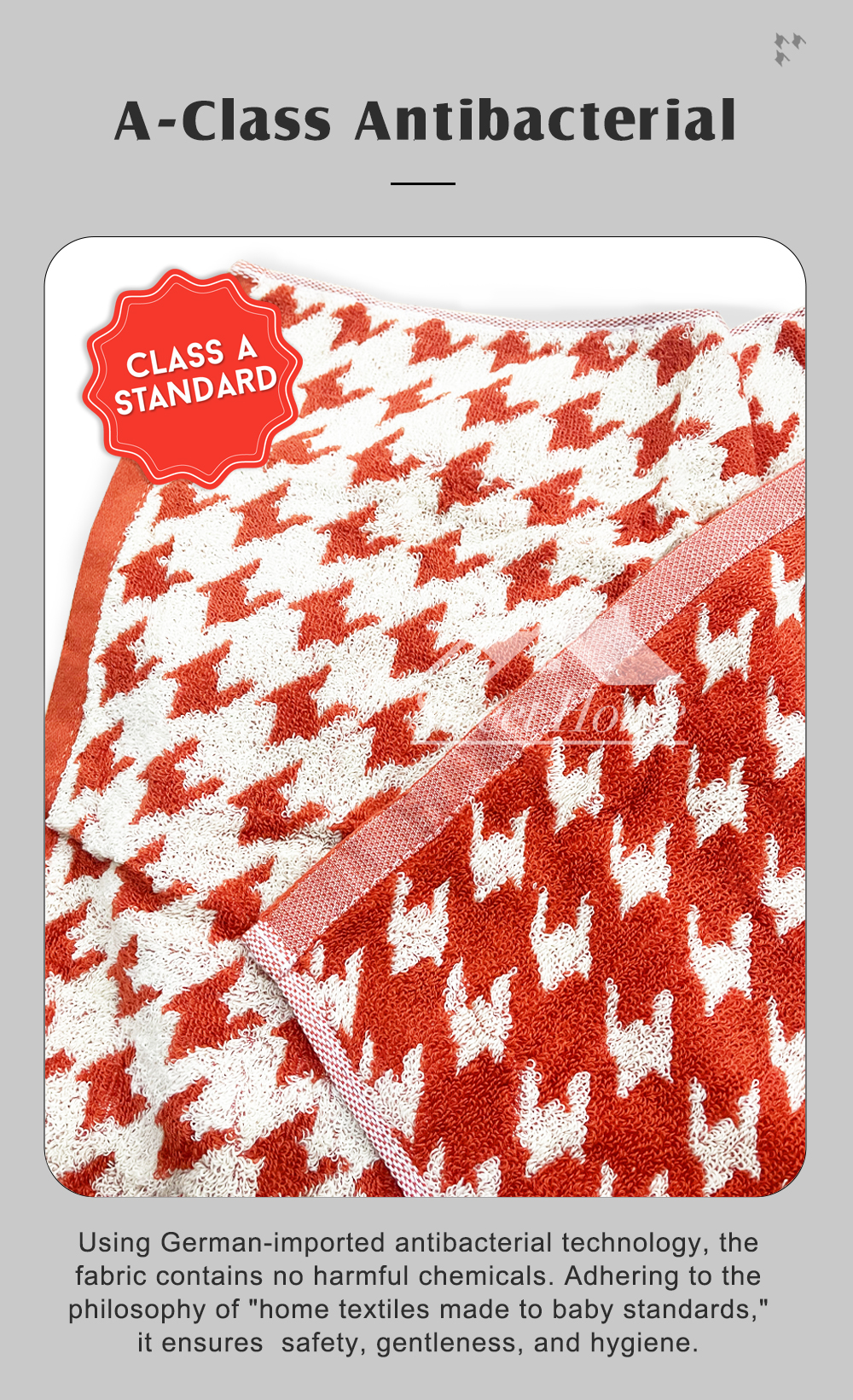 Houndstooth Pure Cotton Towel-5